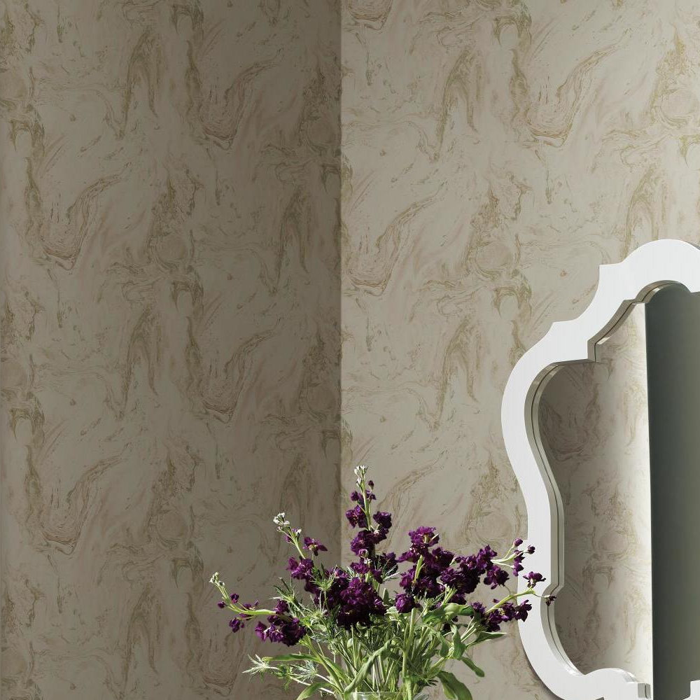Modern Abstract Wallpaper, Blush/Glint