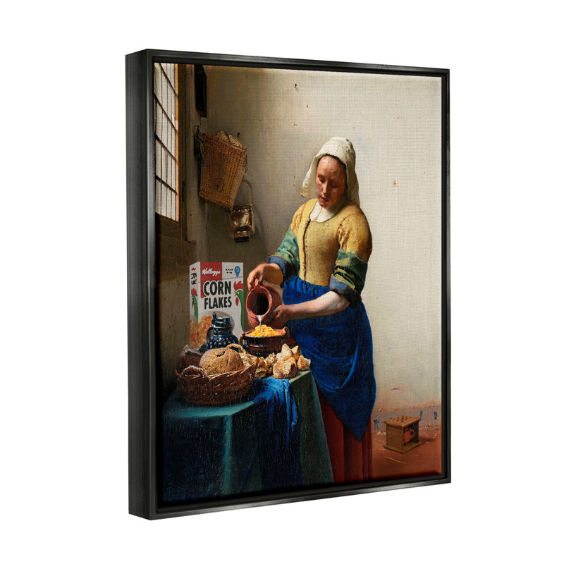 Peinture amusante et classique encadrée sur bois par Birch & Ink, H 21 po x l 17 po x P 1,7 po, Cadre flottant noir