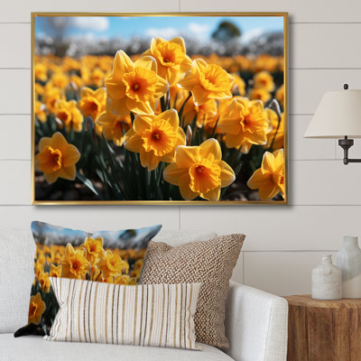 «Daffodils Field Yellow Vibrant I», reproduction sur toile