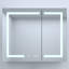 36 po L 30 po H Pharmacie rectangulaire en aluminium argenté encastré / à fixation en surface avec miroir DEL et horloge
