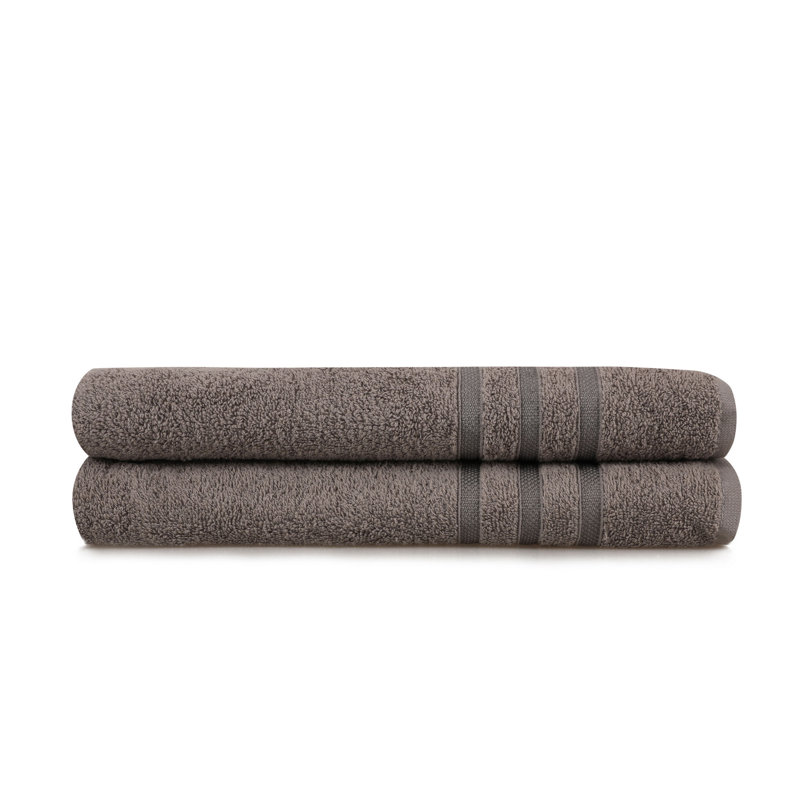 Serviette 100% coton, Gris, Serviettes de bain - paquet de 2