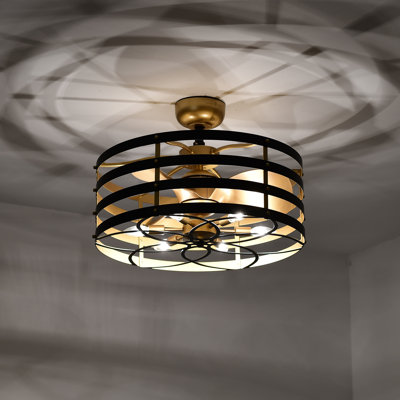 Ventilateur de plafond à 3 pales 22 po avec télécommande et ensemble d'éclairage inclus Arwynn