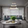 46W 3-ring dimmable LED pendant light with remote control