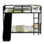 Lit superposé avec échelle et glissade, structure en métal avec garde-corps pour enfants, conception peu encombrante, matelas sur mesure requis