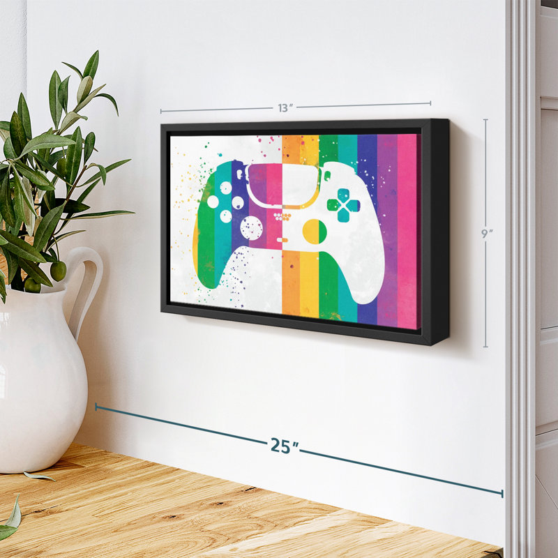 Impression sur toile Rainbow Splatter, H 9 po x l 13 po