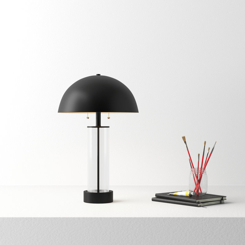 Anlow Desk Lamp, Black/Clear, Black