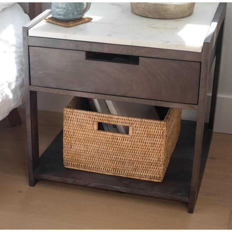 Panier de rangement en rotin, Brun miel