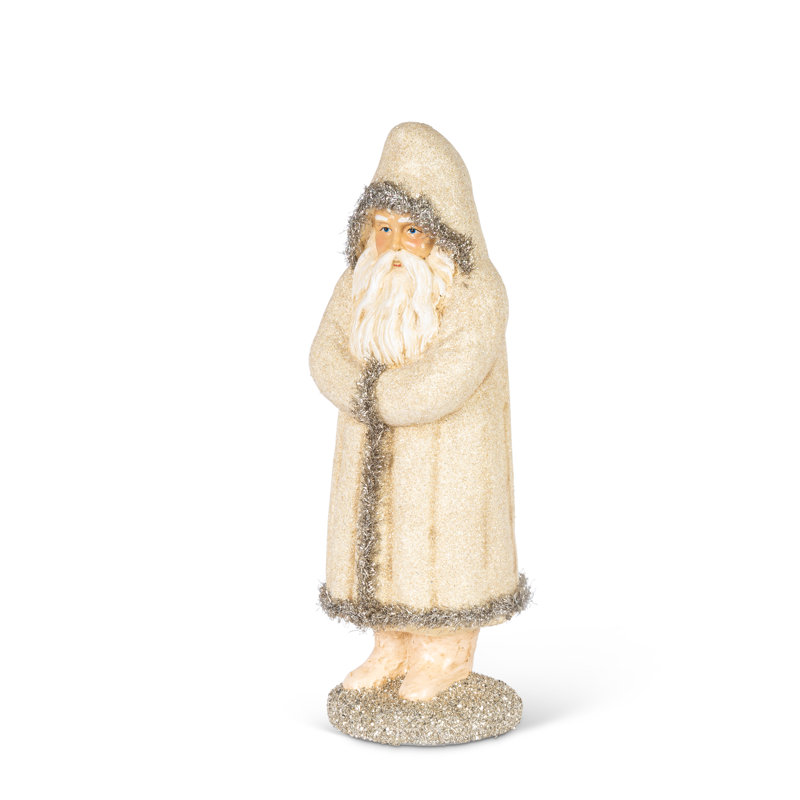 Paper Mache Santa with Tree, 15.25"H, 15.25"h