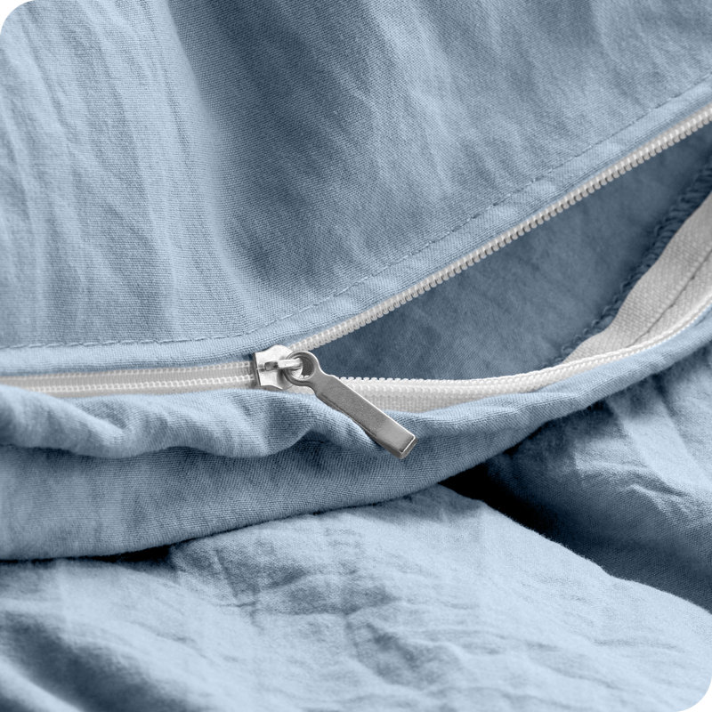 Dusty Blue Ultra-Soft Microfiber Queen Duvet Cover Set