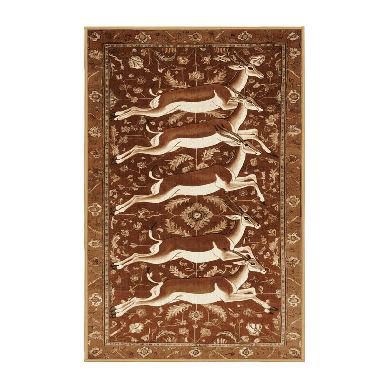 Tapis brun lavable à la machine, Rectangle de 5 pi x 8 pi