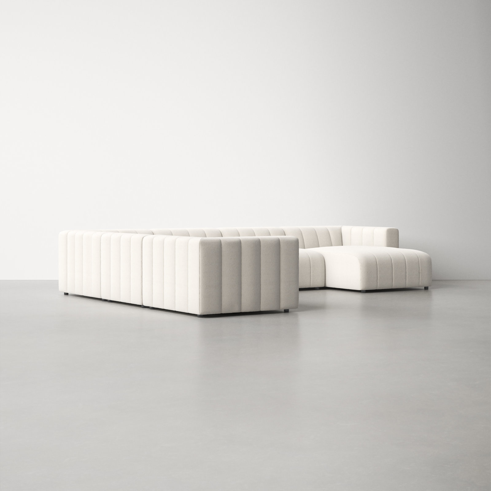 Bowry Upholstered Sectional, Fayette Cloud Polyester Blend, 28" H x 157" W x 122" D, Left Hand Facing
