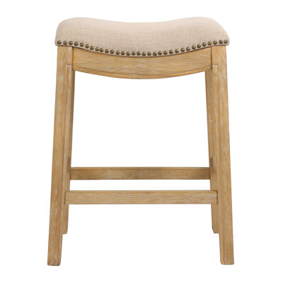 Goods Julian Wood Barstool with Faux-Leather Seat