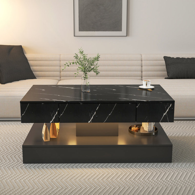 Table basse à DEL avec rangement
