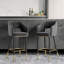Tabouret de bar moderne à dossier bas en velours avec pieds en métal