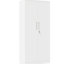 Armoire de rangement en acier blanc avec 4 tablettes réglables et 3 verrous pour le bureau-257740064
