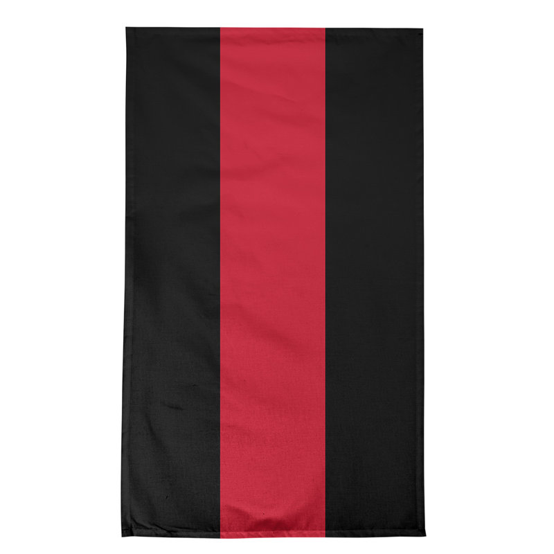 Anaheim Stripe Tea Towel Kitchen Towel, Poly Twill, Black/Red/Black