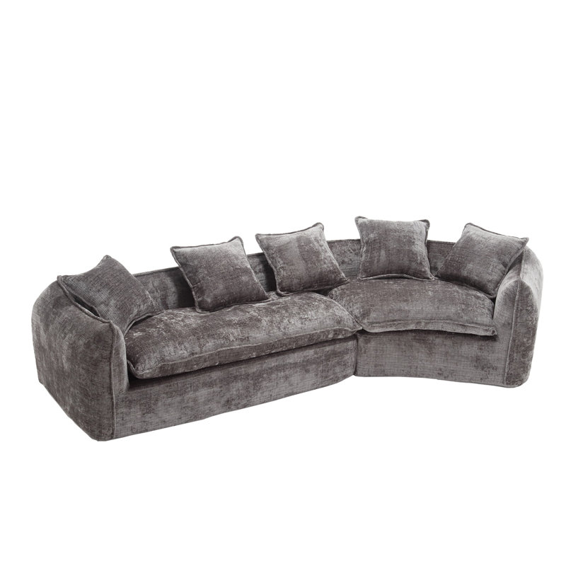 Canapé modulaire en U Sophira, Gris chenille
