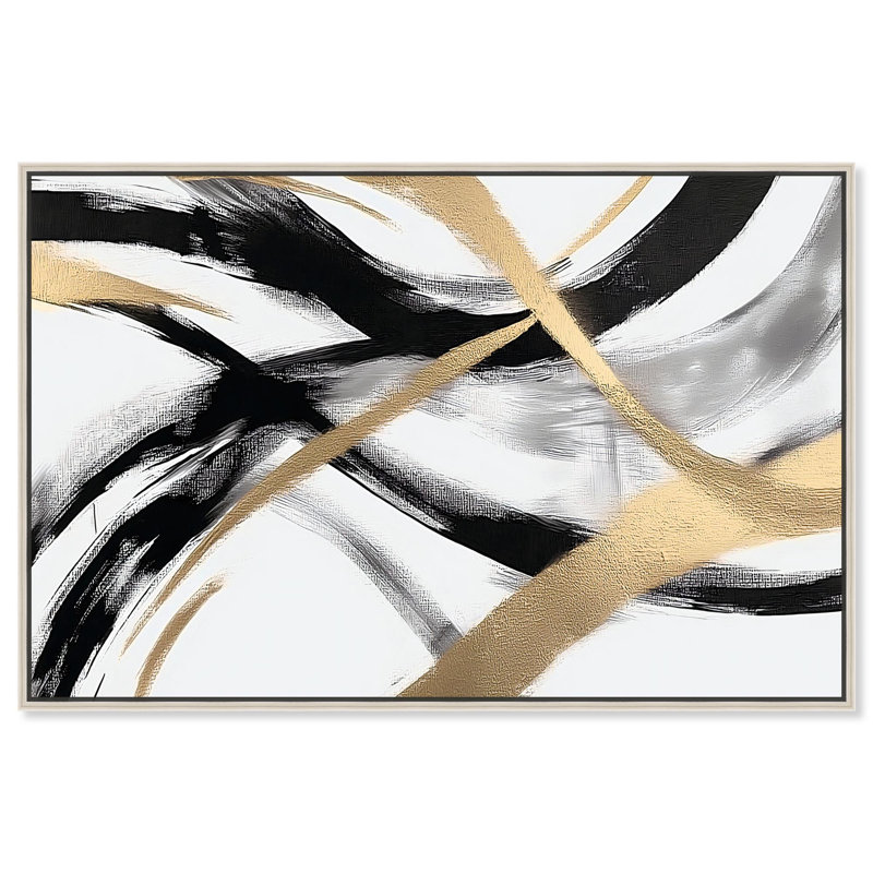 Midas Arc II Canvas by Art Remedy, 11" H x 16" W, Black, Floater Frame