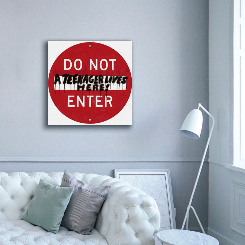 "Epic Graffiti" Graffiti Sign 7 "par Alonzo Saunders, art mural sur toile, 37 po x 37 po, H 37 po x l 37 po