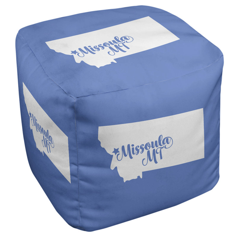 Repose-pieds cube Missoula Montana, Bleu