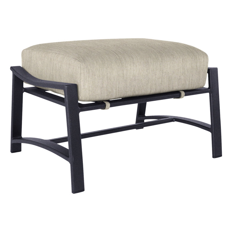Avana Outdoor Ottoman, Graphite, Alcazar Redwood