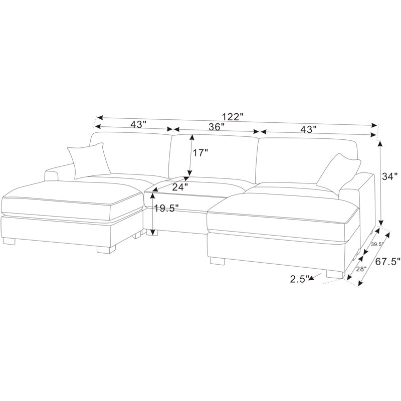 6-Piece Modular Sofa Bed | Versatile & Comfortable