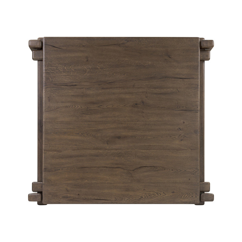Marcia Solid Wood Coffee Table, 14" H x 54.25" L x 50" W, Grey Reclaimed French Oak