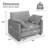  42.1" Oversized Accent Chair, Modern Upholstered Reading Armchair With 33.6" Wide Seat, Comfy Cushion Backrest, 2 Pillows For Living Room, Chenille-586078808