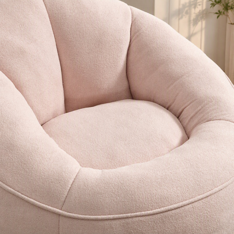 Fauteuil à billes avec repose-pieds, Pink