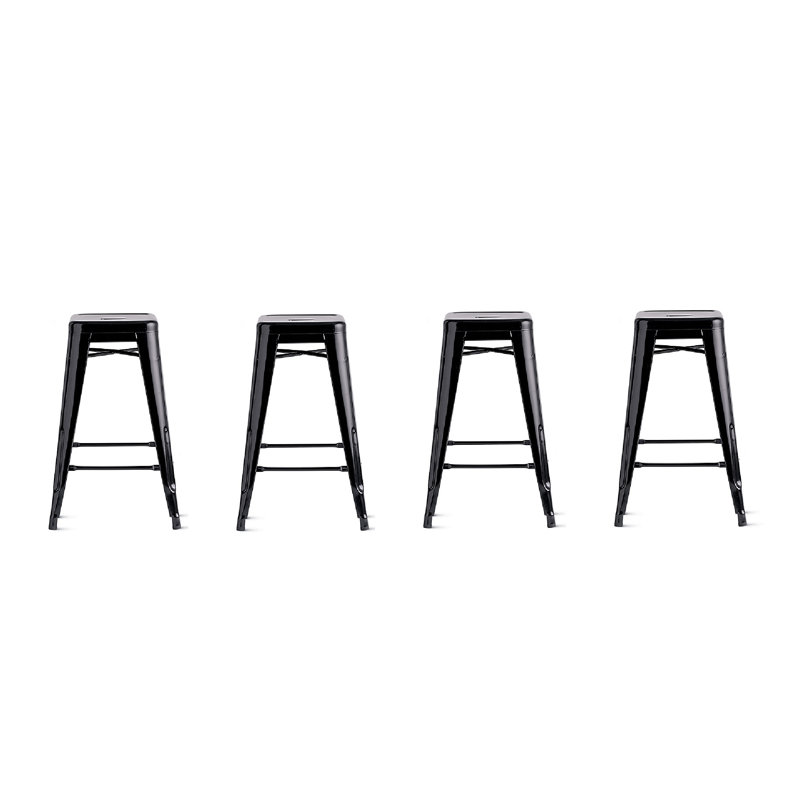 Tabouret de bar Shanitaortia, Noir, Tabouret de comptoir (siège d'une hauteur de 26 p