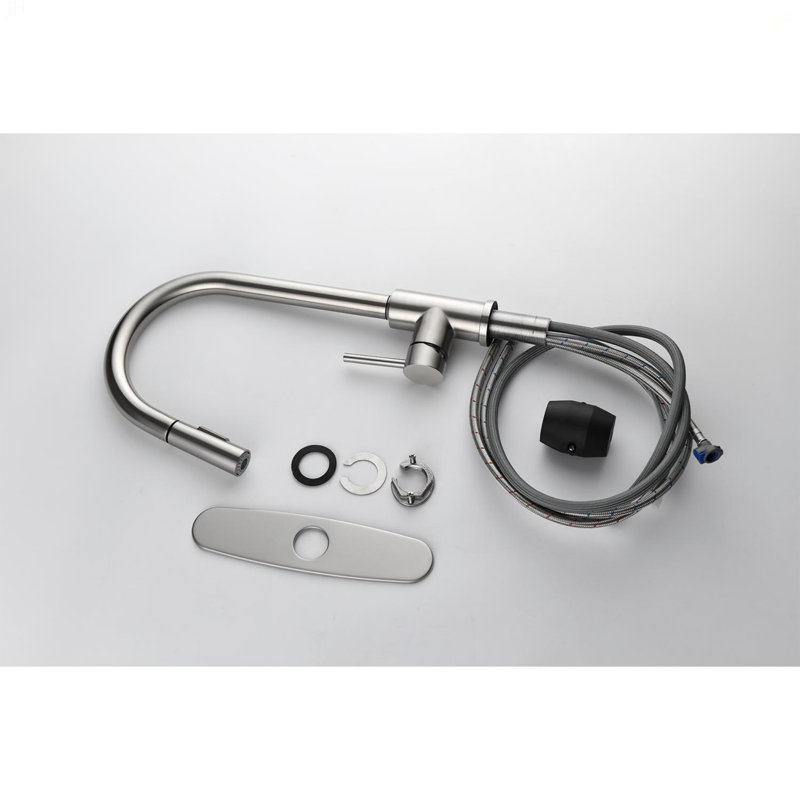 Kitchen Faucet With Pull Down Sprayer, Brushed Nickel
