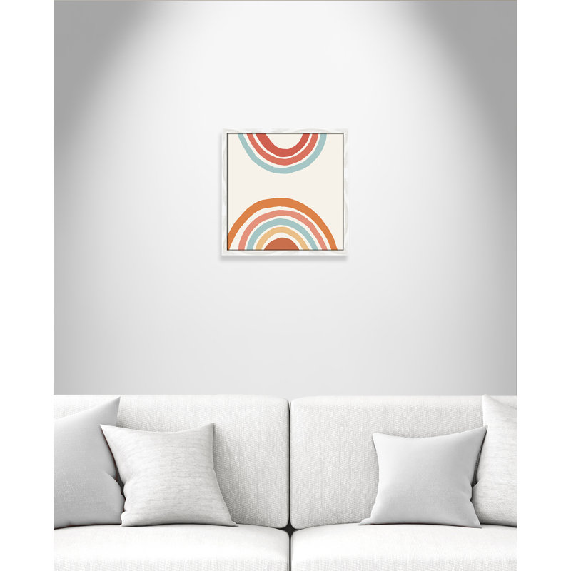 Rainbow Hills II - peinture encadrée, H 18,25 po x l 18,25 po x P 0,75 po, Grain de bois blanc