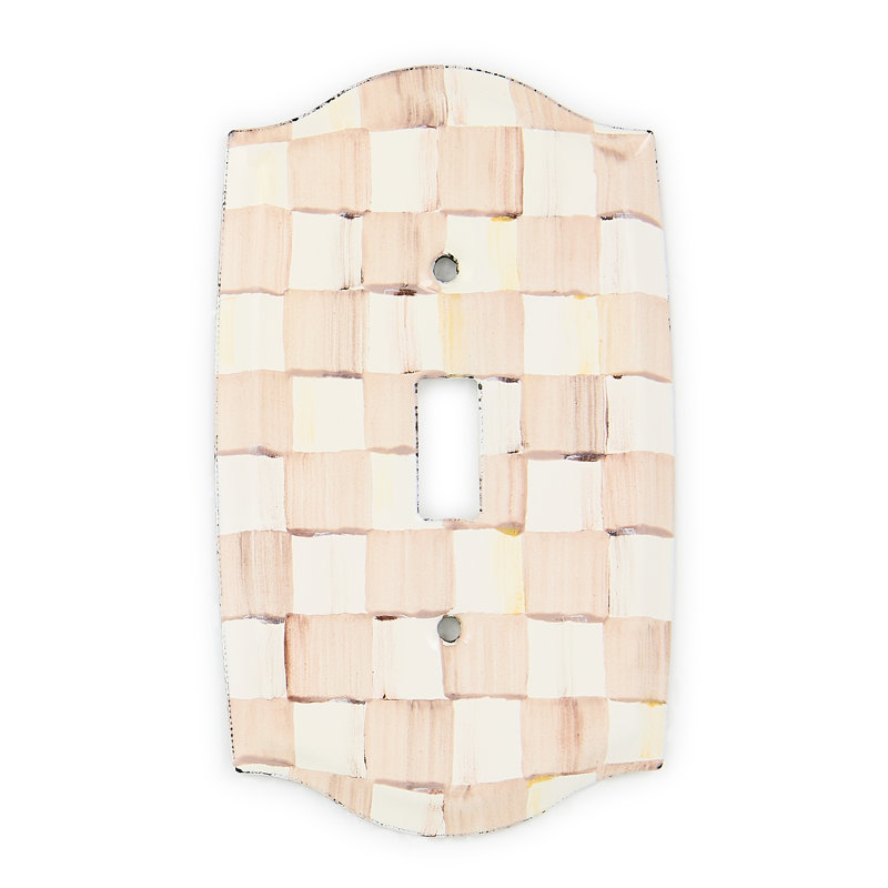Check Single Toggle Switch Plate, Beige