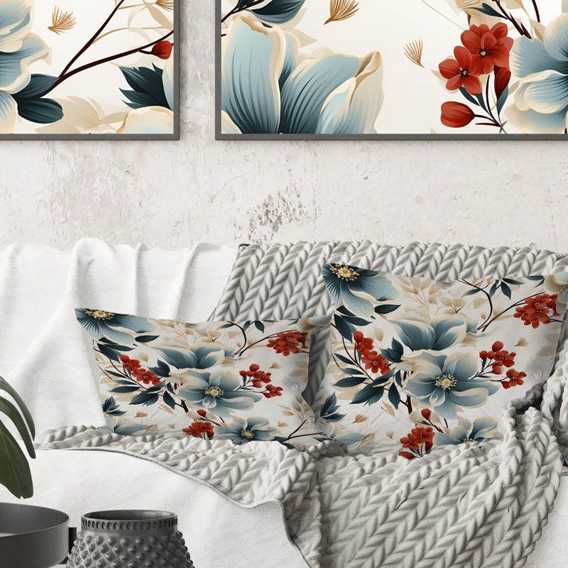 Motif floral zen rouge et blanc - imprimé floral