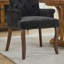 Élégante chaise de salle à manger rembourrée capitonnée en tissu de chenille avec des pieds incurvés en bois massif pour les espaces repas et loisirs-342005717