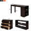 Lit mezzanine double bas avec cabinet