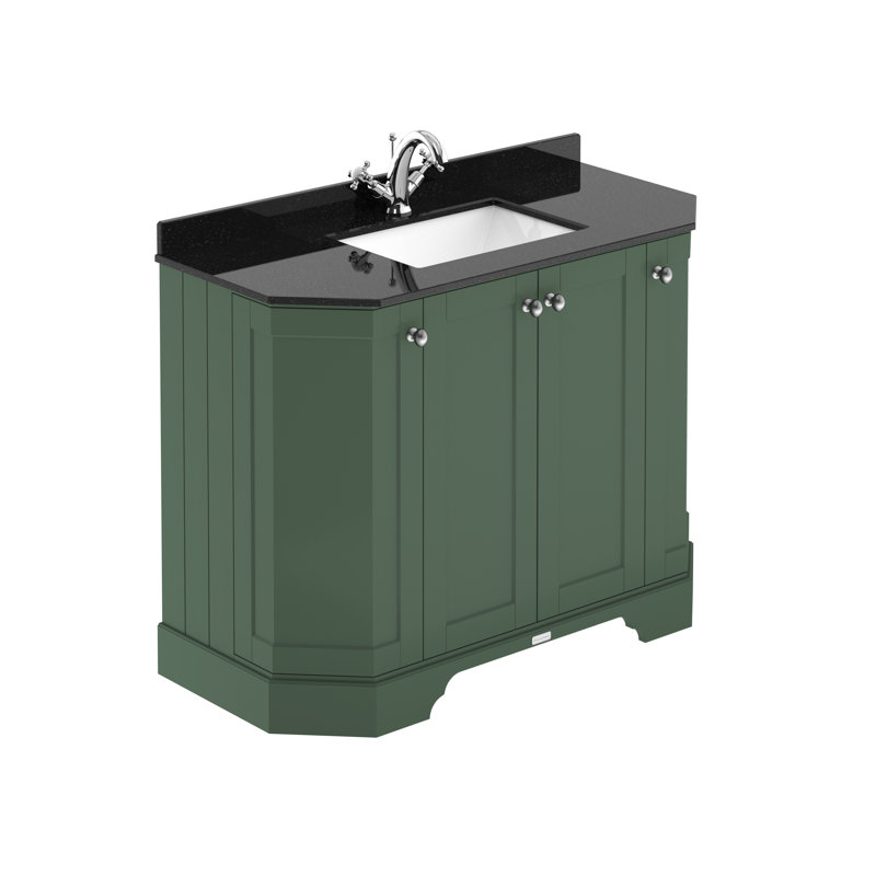 Old London 1000mm Free-standing Single Vanity, Hunter Green, Black
