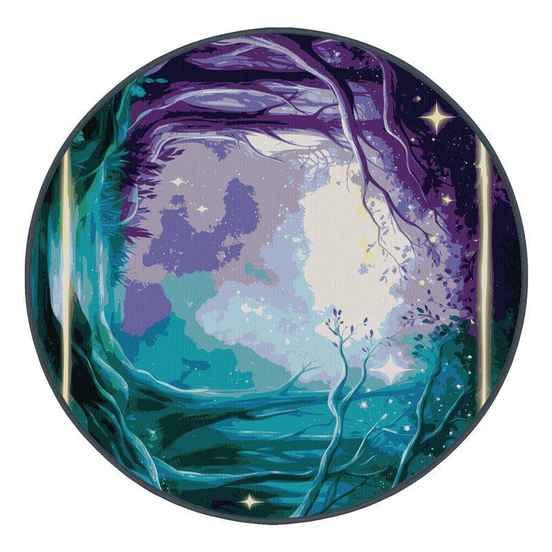 Twilight Branches Rug, Round 3'