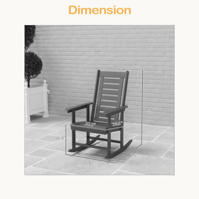 Ensemble de chaises berçantes d'extérieur, 2 pièces, Gris foncé