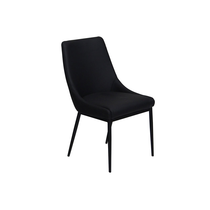Chaise rembourrée en cuir véritable Ibbe, Noir