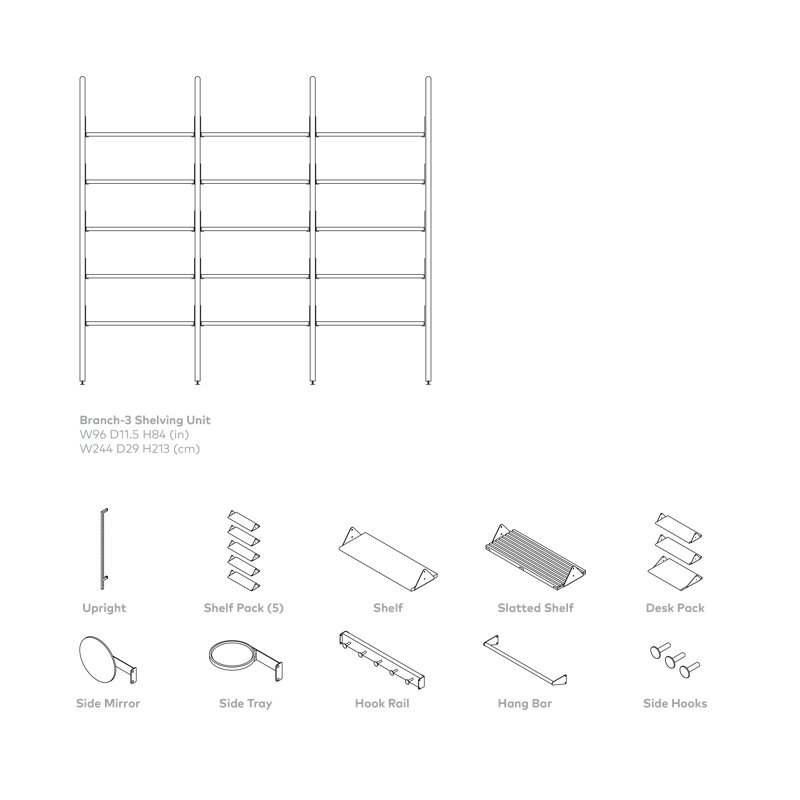 Branch 3 Shelving Unit, Black