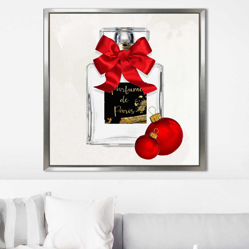 «Holiday Perfume 3 (Square)» par By Jodi - impression, Cadre flottant argent, H 21,5 po x l 21,5 po x P 2 po