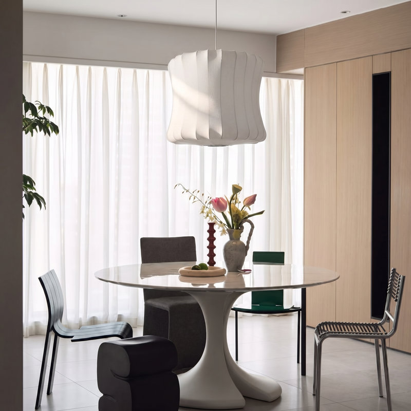 1 - Light Hourglass Fabric Pendant Light