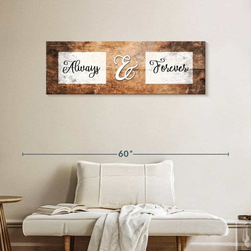 Citation de mariage «Always And Forever», H 15 po x l 45 po x P 1,25 po