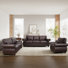 3-Piece Rolled Arm Fabric Sofa Set,Nailhead Trim & Solid Wood Legs Living Room Set