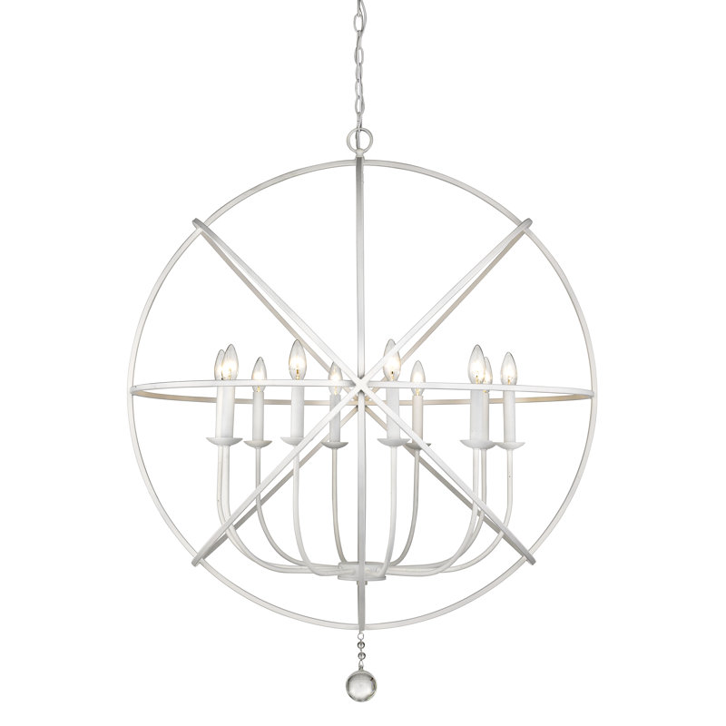 Puma 10 - Light Dimmable Globe Chandelier, Matte White
