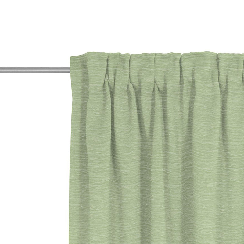 Polyacrylic Opaque Pinch Pleat Curtain Panel, 132cm Width x 375cm Drop, Light green