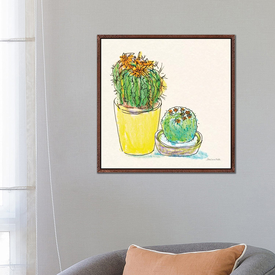 Cacti Garden IV von Sara Zieve Miller - Galerie-umwickelte Leinwand Giclée auf Leinwand