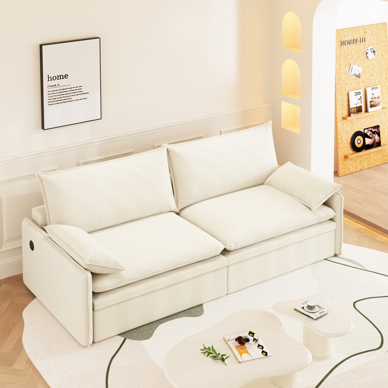 Canapé-lit rembourré 81 po, Beige
