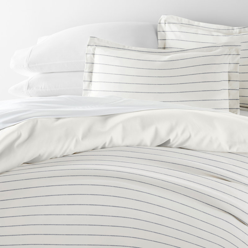 Patterned Ultra Soft 3 Piece Duvet Cover Set - Serenity, Harbor Stripe Ivory, Twin/TwinXL
